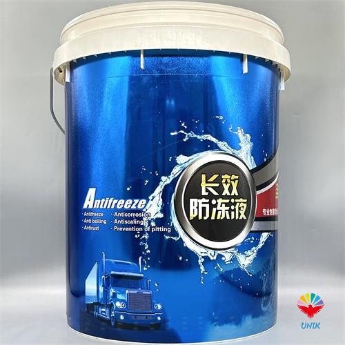 in mold label for coolant bucket