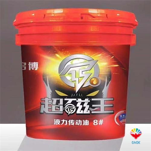 in mold label for engine oil bucket