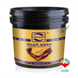 in mold label for gear lubricant oil bucket 