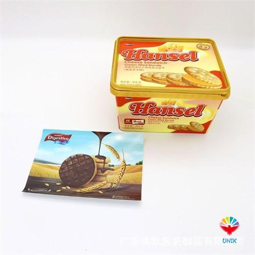 in mold label for plastic biscuit box